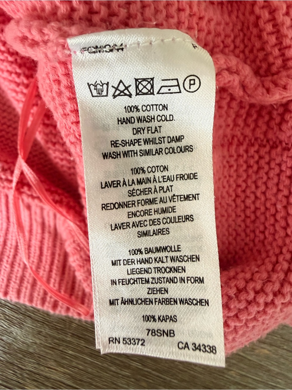 French Connection Lilly Mozart Pink Crewneck Sweater 100% Cotton size M - Picture 4 of 8